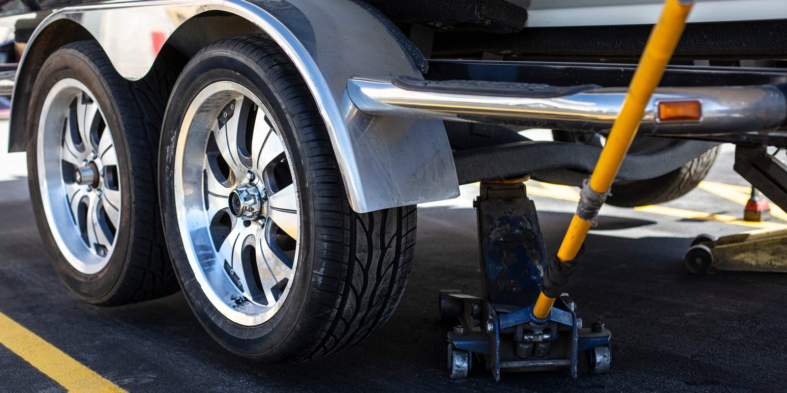 trailer tires on a boat trailer